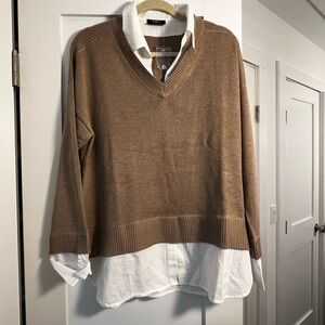 Vici Womens Tan V-Neck Sweater
